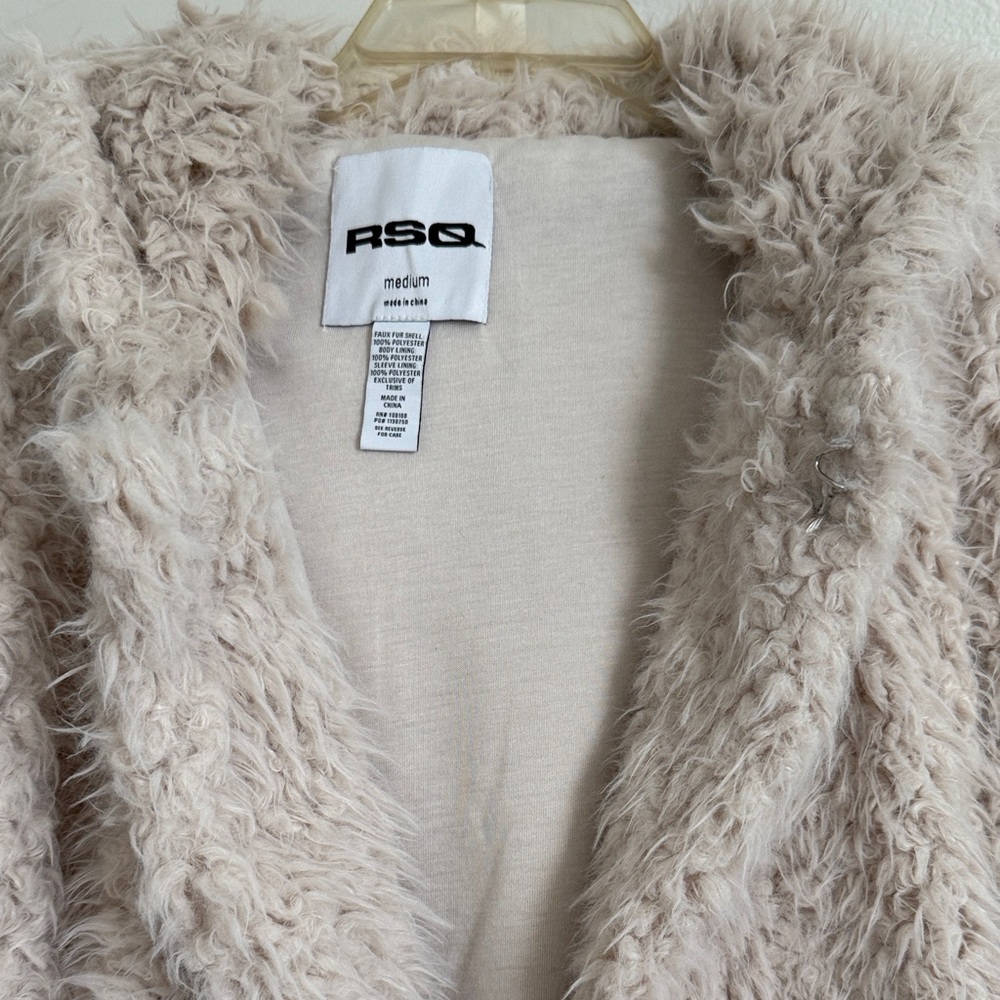 RSQ Cream Teddy Jacket - Picture 2 of 7